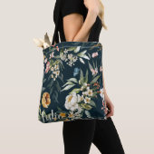 トートバパーソナライズされたッグ – フローラルパターン トートバッグ (クローズアップ)