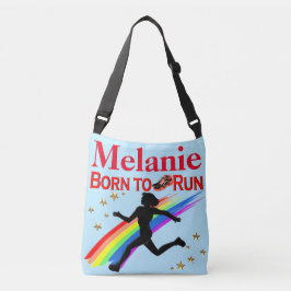 トートバパーソナライズされたッ生まれグに対し走て青と赤 クロスボディバッグ