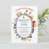 トートホンモダンクビープ車の輸送第1の誕生日 招待状 (スタンド正面)