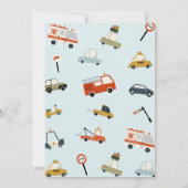 トートホンモダンクビープ車の輸送第1の誕生日 招待状 (裏面)