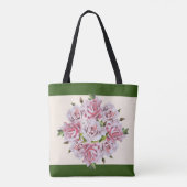 トート上の彫刻バラ トートバッグ (裏面)