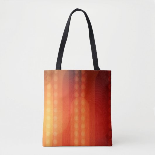 トート上の電気オレンジ色の垂直ドット トートバッグ (正面)