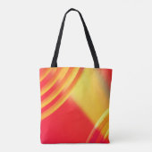 トート上の黄色とオレンジの円形パターン トートバッグ (裏面)