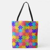トート食料品買い物バッグカラフルジグソーパズル トートバッグ (正面)