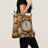 トート食料品買い物バッグ金ゴールド時計 トートバッグ (クローズアップ)