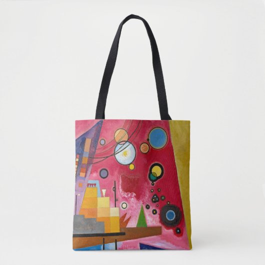 トート- "ヘビーレッド" -抽象芸術アートイメージ – Kandinsky トートバッグ (正面)