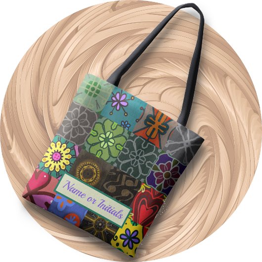 トート- Patchwork Pattern 1 – カスタマイズ可能なプログラム トートバッグ