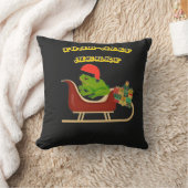 トードリー・メリー・フロッグ・クリスマスTシャツ クッション (ブランケット)