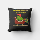 トードリー・メリー・フロッグ・クリスマスTシャツ クッション (正面)