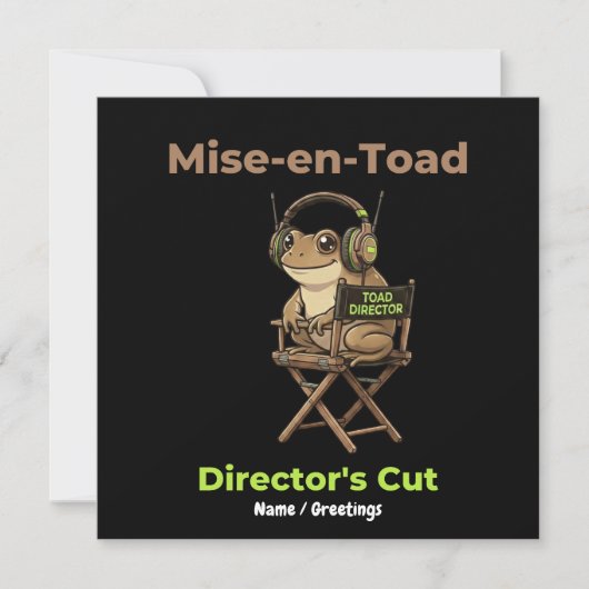 トード監督の傑作「Mise-en-Toad Director’s Cut」映画パロディ・トードアート 招待状 (正面)