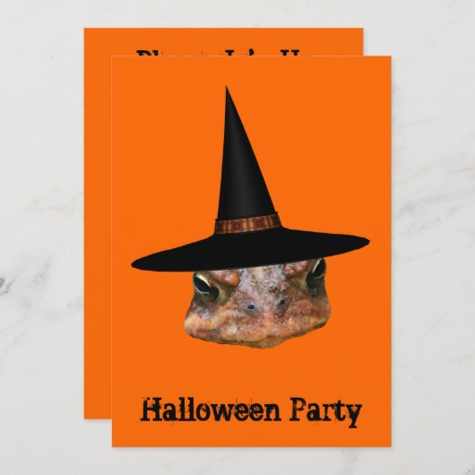 トード顔ウィッチハッハロウィーン招待状 招待状 (正面/裏面)