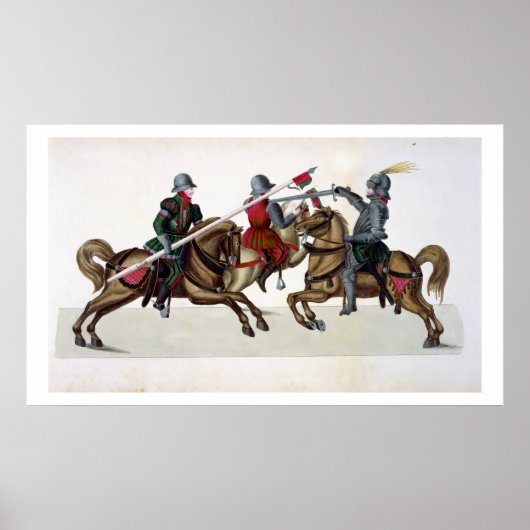 トーナメントの騎士3人、プレート「Aヒスト」 ポスター (正面)