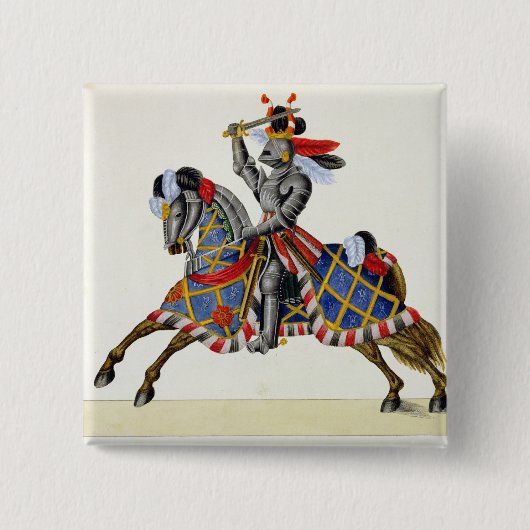 トーナメントの騎士、「歴史からのプレートの 缶バッジ (正面)