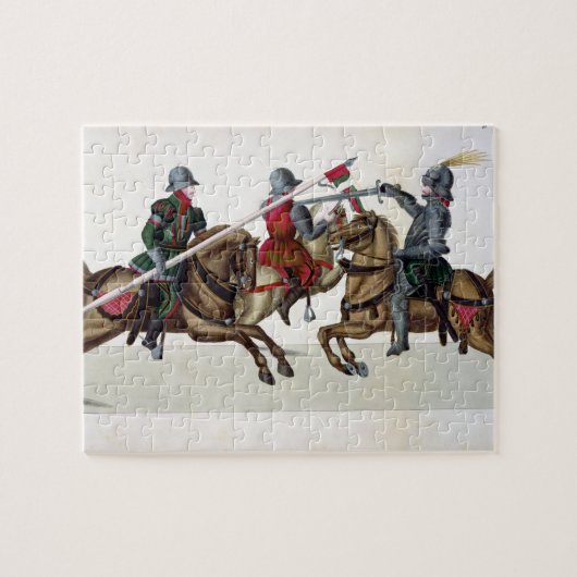 トーナメントの3人の騎士、「Histoからのプレート ジグソーパズル (横)