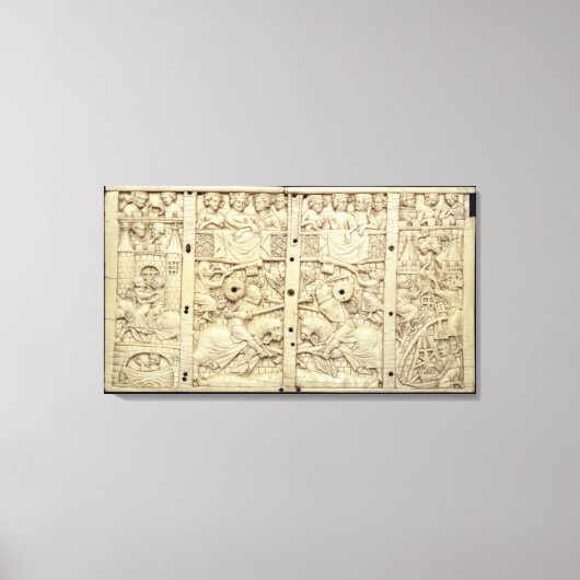 トーナメントを描いた棺の蓋 キャンバスプリント (正面)