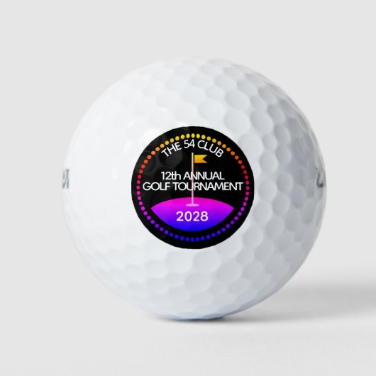 トーナメントゴルフ用品 レインボー ゴルフボール (正面)