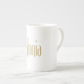 トーパーソナライズされたルエレガンス金ゴールドアントニア ボーンチャイナマグカップ (正面右)