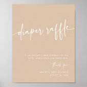 トープおむつラッフルサインニュートラルモダンミニマル ポスター (正面)