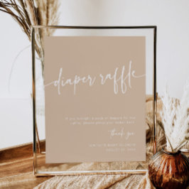 トープおむつラッフルサインニュートラルモダンミニマル ポスター