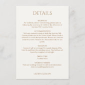 トープとアイボリーモノグラムの結婚の詳細 エンクロージャーカード (正面)