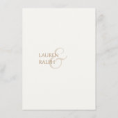 トープとアイボリーモノグラムの結婚の詳細 エンクロージャーカード (裏面)