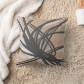 トープとグレーの芸術的抽象芸術リボン クッション (ブランケット)