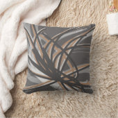 トープとグレーの芸術的抽象芸術リボン クッション (ブランケット)