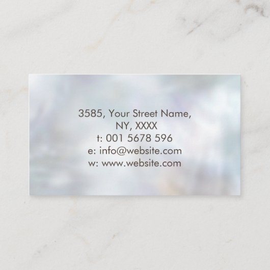 トープとティール（緑がかった色）大理石の生命の木 名刺 (裏面)