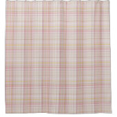 トープとピンクのカラフル格子縞 シャワーカーテン (正面)