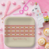 トープとローズピンクの広場 ペーパープレート (パーティー)