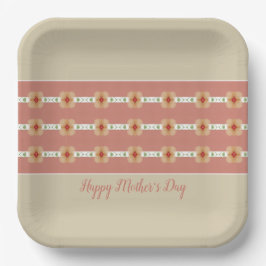 トープとローズピンクの広場 ペーパープレート