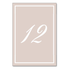 トープと白の書道 テーブルナンバー