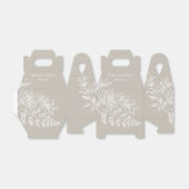 トープと白エレガントフローラ結婚式の引き出物箱 フェイバーボックス (折り畳みなし)