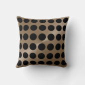 トープと黒の大きなドットのパタモダンーン クッション (裏面)