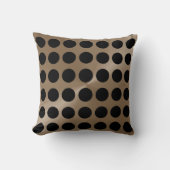 トープと黒の大きなドットのパタモダンーン クッション (正面)