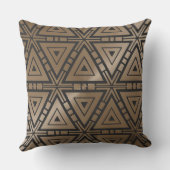 トープと黒の幾何学模様の枕木綿 クッション (裏面)