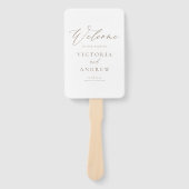 トープシンプルタイポグラフィフォーマル結婚式 プログラム ハンドファン (正面)