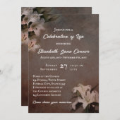 トープヴィンテージユリお祝いの生活 招待状 (正面/裏面)