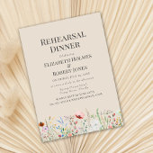 トープ水彩ワイルドフラワーリハーサルディナー 招待状