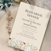 トープ水彩ワイルドフラワーリハーサルディナー 招待状