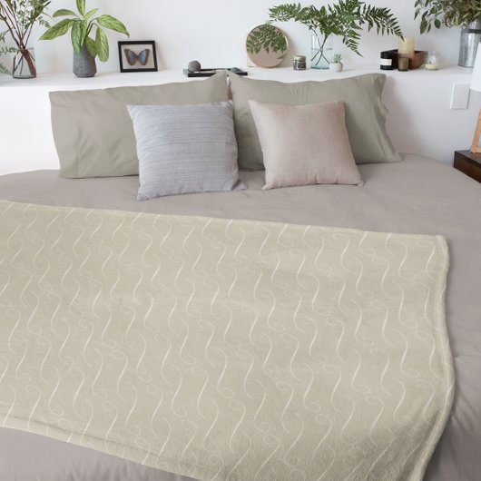 トープ渦巻き フリースブランケット