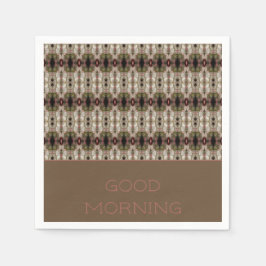 トープ灰色とピンク スタンダードカクテルナプキン