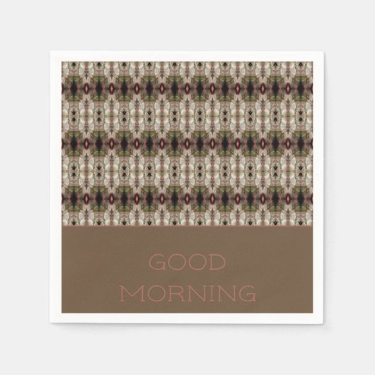 トープ灰色とピンク スタンダードカクテルナプキン (正面)