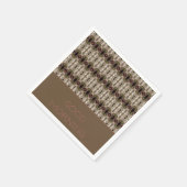 トープ灰色とピンク スタンダードカクテルナプキン (角)