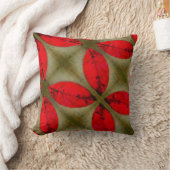 トープ灰色の赤い緑の紅葉バック無地の クッション (ブランケット)