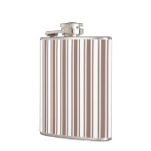 トープ茶色と白いキャンディストライプー フラスク (左)