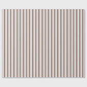 トープ茶色と白いキャンディストライプー ラッピングペーパー (フラット)