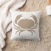 トープ茶色カニ白枕 クッション (ブランケット)