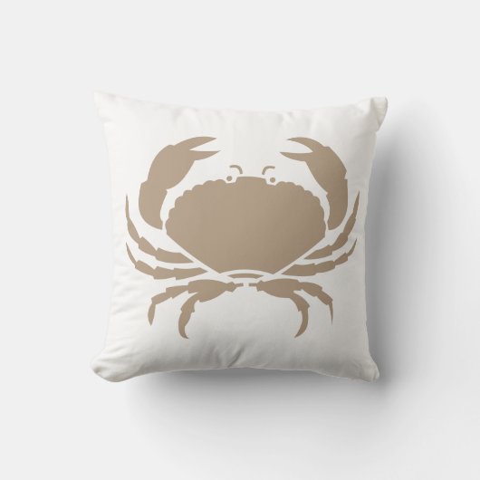 トープ茶色カニ白枕 クッション (正面)
