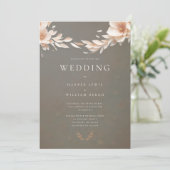 トープ・ピンク結婚フローラ 招待状 (スタンド正面)